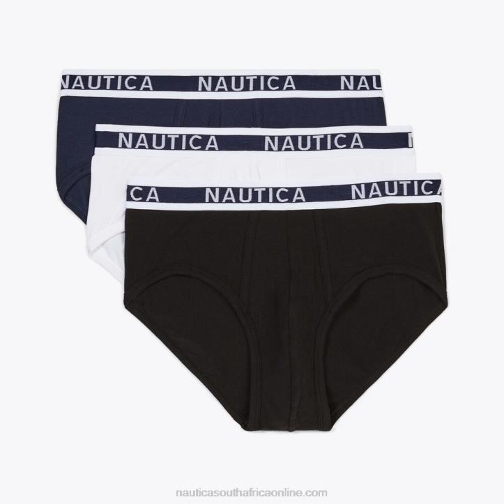 Charcoal T MenStretch Cotton Briefs 3-Pack Nautica 6LZP606