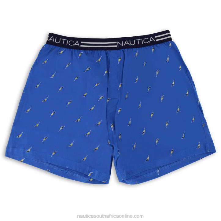 Classic Blue MenSailboat Print Knit Boxer Nautica 6LZP502