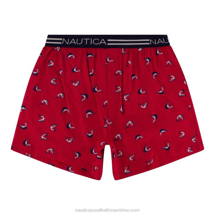 Dark Acacia MenStretch Sail Print Knit Boxers Nautica 6LZP143