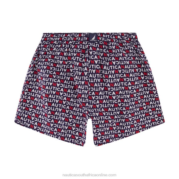 Delphinium Blue MenLogo Print Woven Boxer Nautica 6LZP80
