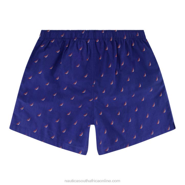 Distressed Blue Wash MenJ-Class Print Woven Boxer Nautica 6LZP154