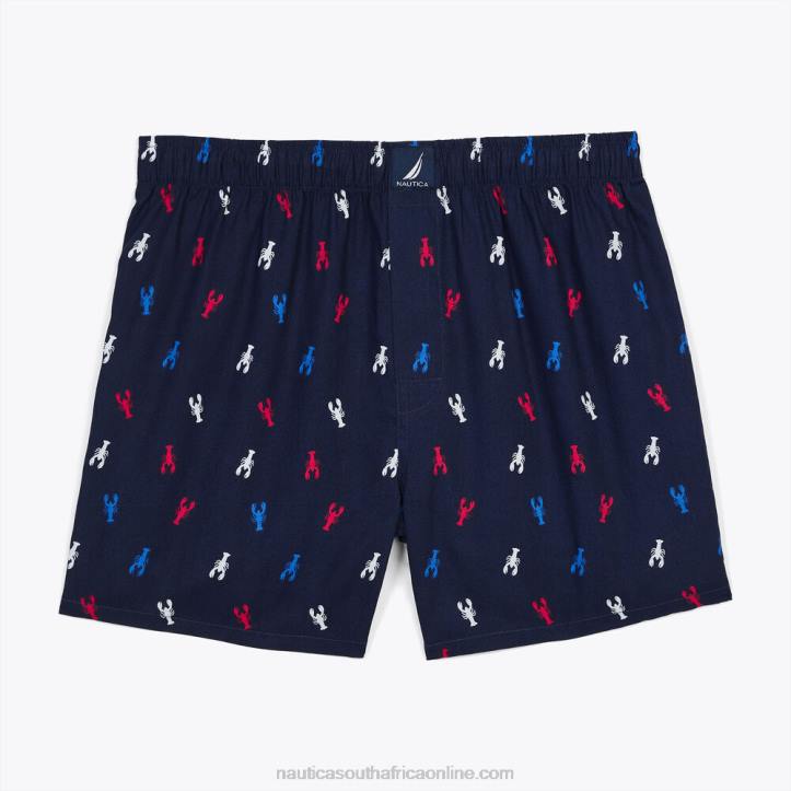 Narragansett Grey Wash MenLobster Print Woven Boxer Nautica 6LZP111