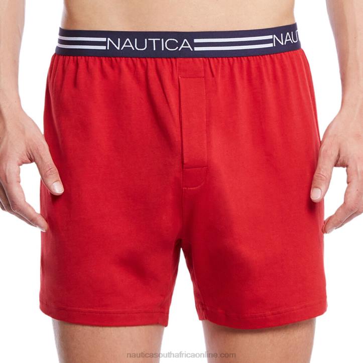Nautica Red MenRed Solid Knit Boxers Nautica 6LZP224