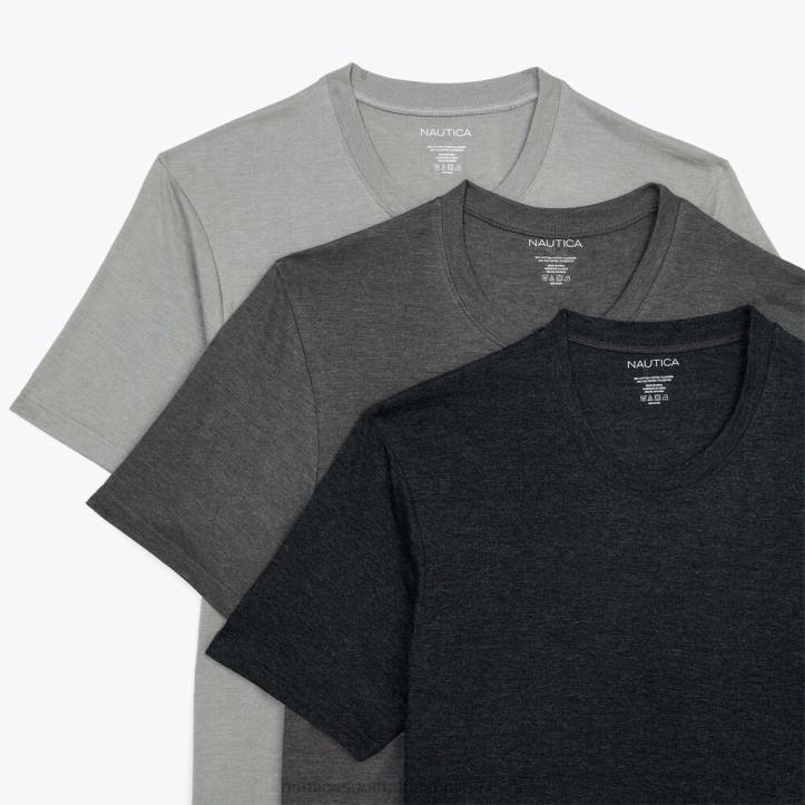 Runway Grey MenHeathered Crewneck T-Shirts 3-Pack Nautica 6LZP731