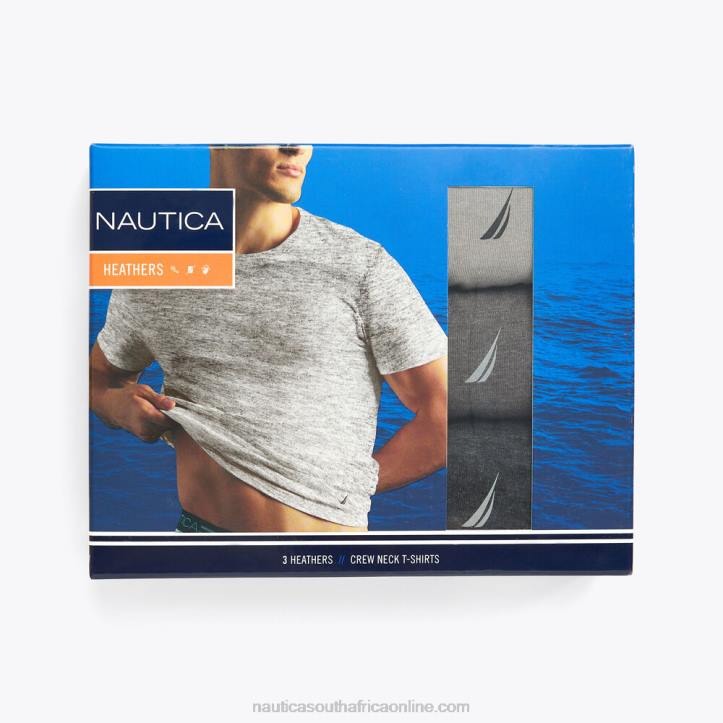 Runway Grey MenHeathered Crewneck T-Shirts 3-Pack Nautica 6LZP731