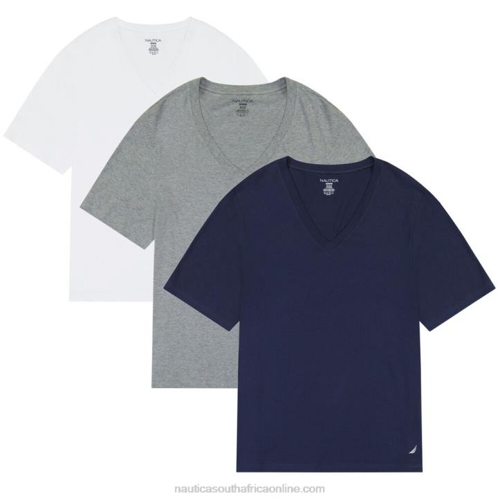 Tan MenV-Neck T-Shirts 3-Pack Nautica 6LZP216