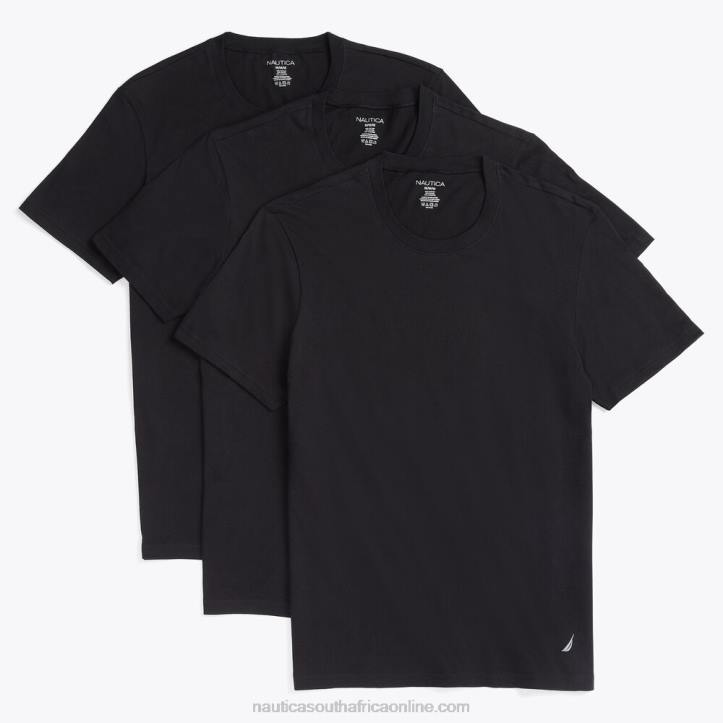 True Black MenCrew T-Shirts 3-Pack Nautica 6LZP378