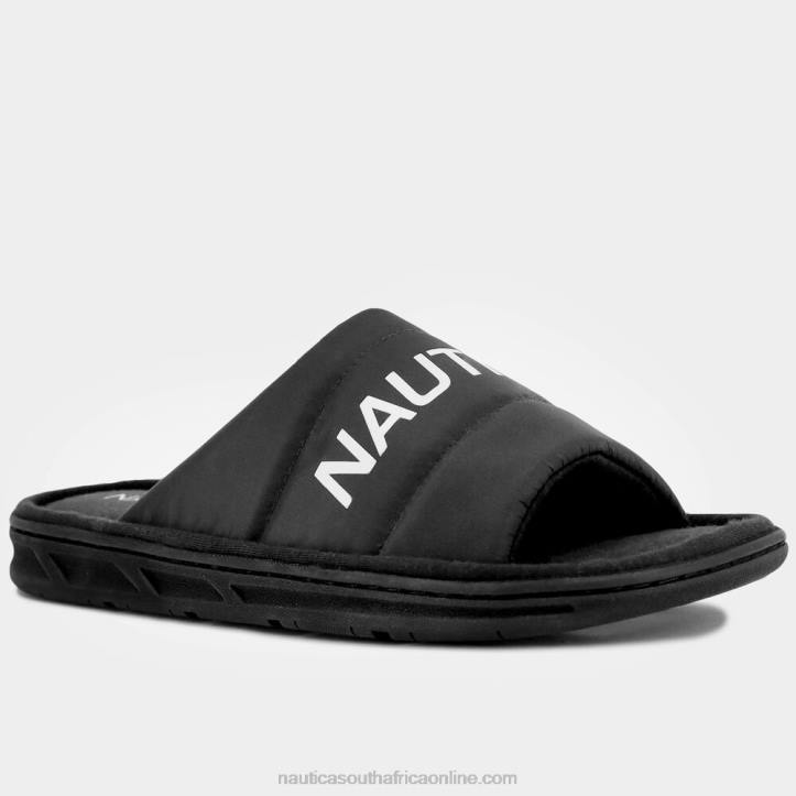 Black MenLogo Embossed Slide Sandal Nautica 6LZP120