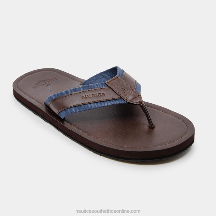 Brown Stone MenLogo Embossed Thong Sandals Nautica 6LZP63