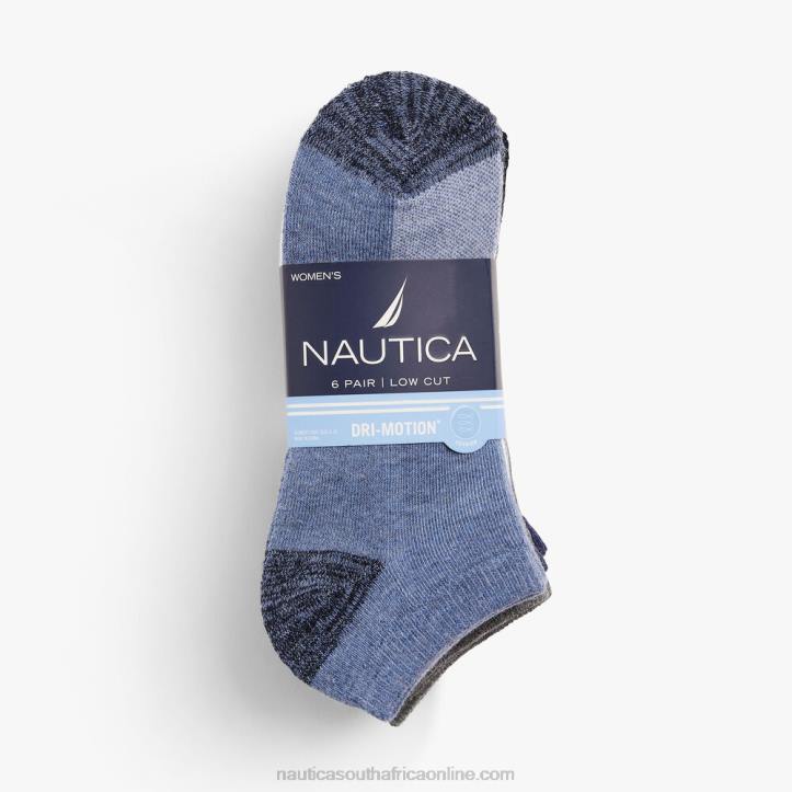 Multi WomenAthletic Low Cut Socks 6-Pack Nautica 6LZP802