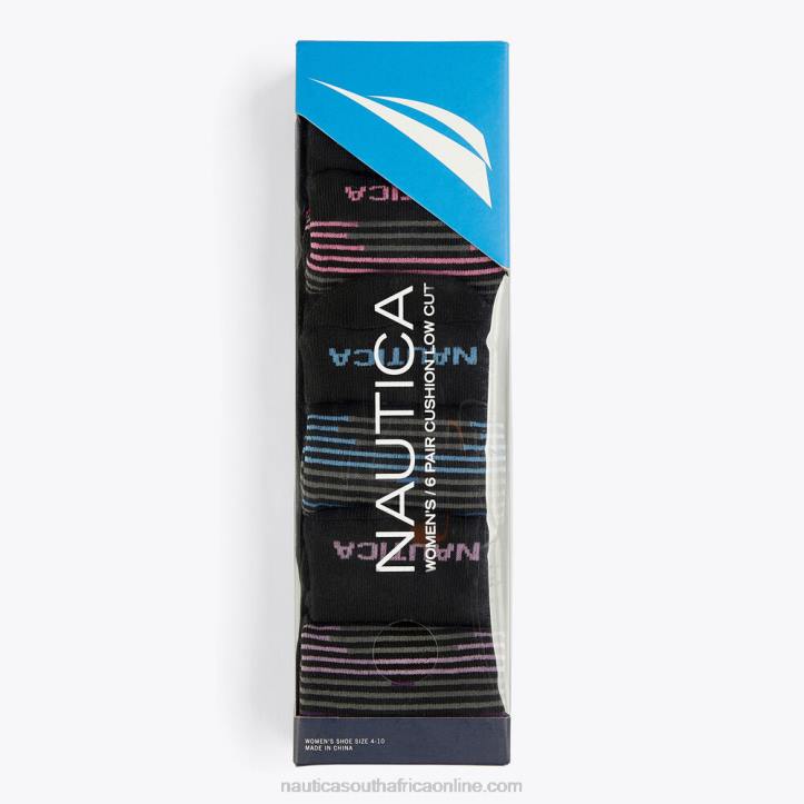 Multi WomenAthletic Low-Cut Socks Gift Box 6-Pack Nautica 6LZP949