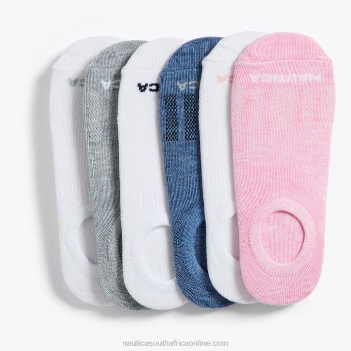 Multi WomenCuff Liner Socks 6-Pack Nautica 6LZP805