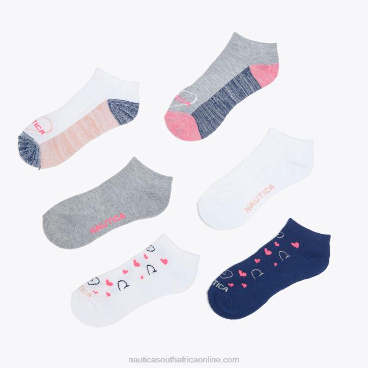 Multi WomenHeart Low-Cut Socks 6-Pack Nautica 6LZP804
