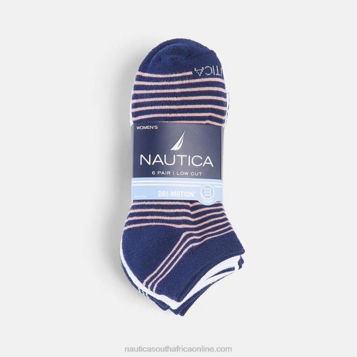 Multi WomenStripe Low Cut Socks 6-Pack Nautica 6LZP846