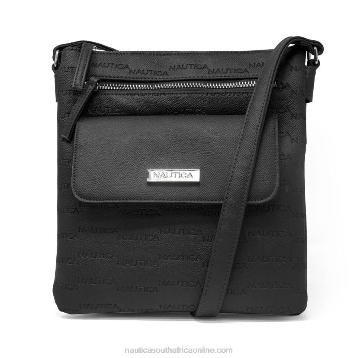 True Black WomenKey Largo Canvas Crossbody Bag Nautica 6LZP831