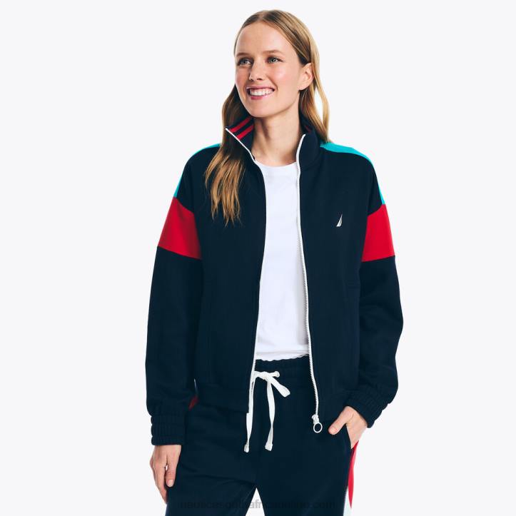 Stellar Blue Heather WomenSustainably Crafted Full-Zip Track Jacket Nautica 6LZP760