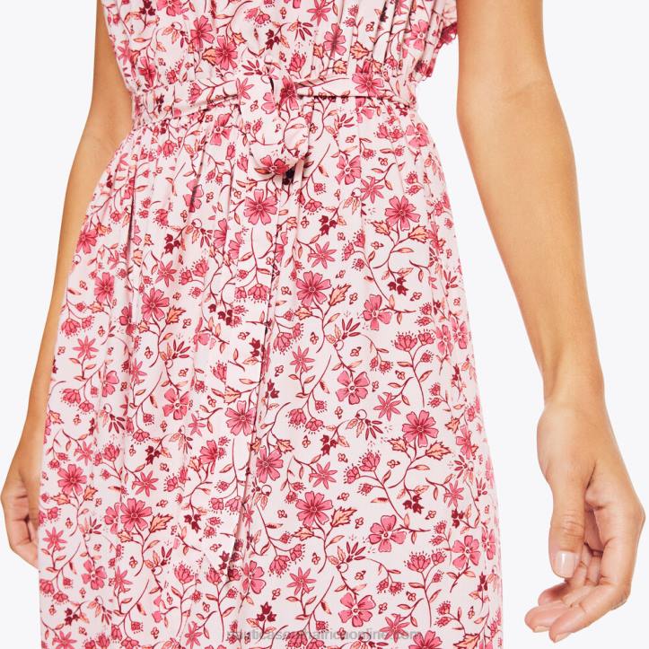 Flare Red WomenSustainably Crafted Floral Printed Dress Nautica 6LZP1005