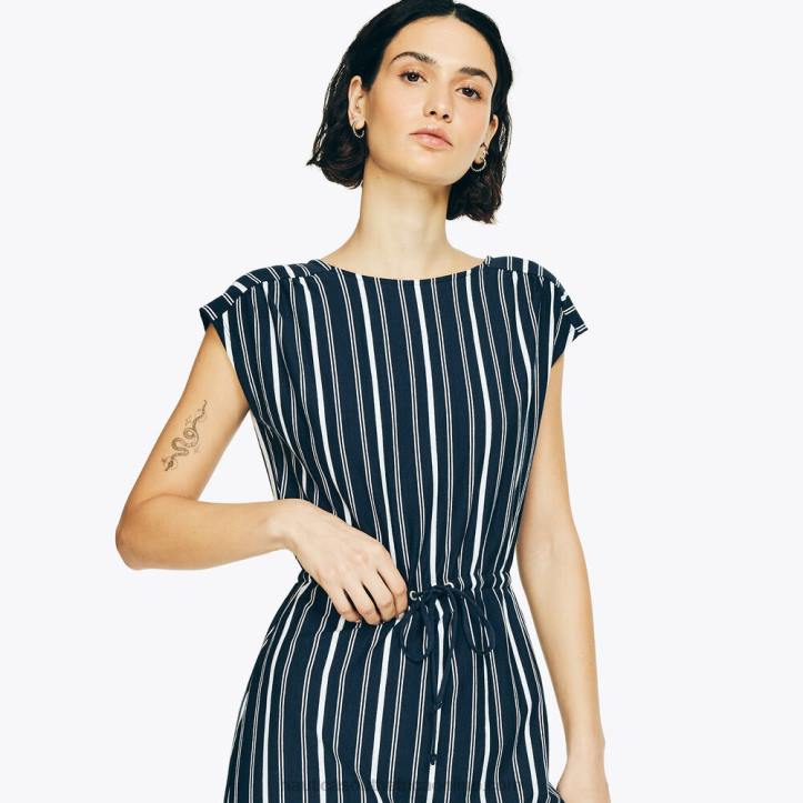 Stellar Blue Heather WomenSustainably Crafted Striped Criss-Cross Dress Nautica 6LZP844