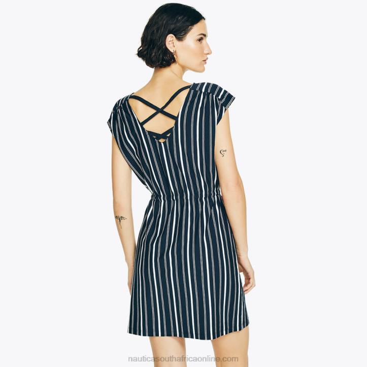 Stellar Blue Heather WomenSustainably Crafted Striped Criss-Cross Dress Nautica 6LZP844