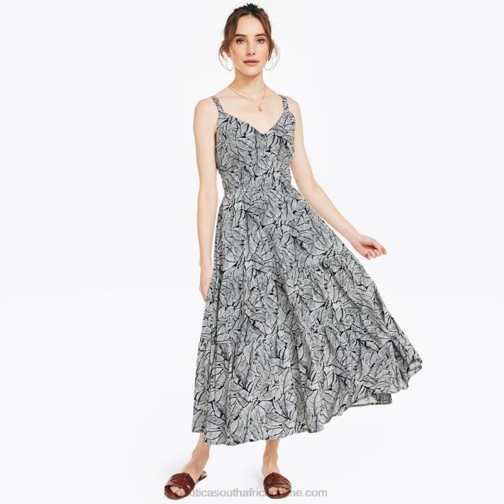 True Black WomenSustainably Crafted Cinch-Waist Printed Dress Nautica 6LZP905
