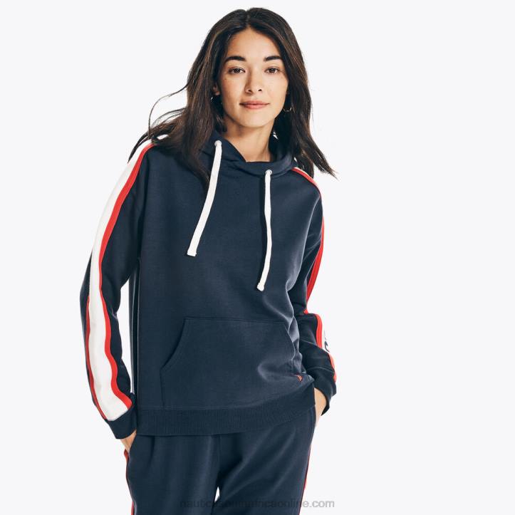 Stellar Blue Heather WomenColorblock Pullover Hoodie Nautica 6LZP747