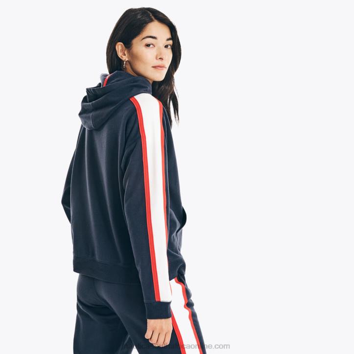 Stellar Blue Heather WomenColorblock Pullover Hoodie Nautica 6LZP747