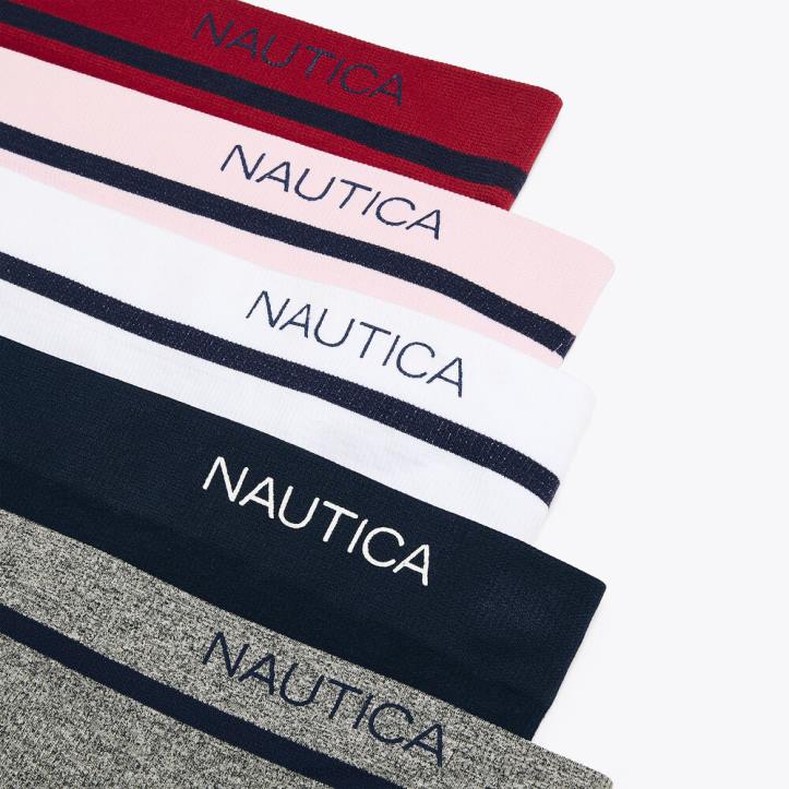 Antique White Wash WomenSeamless Ribbed Logo Hipster Briefs 5-Pack Nautica 6LZP779