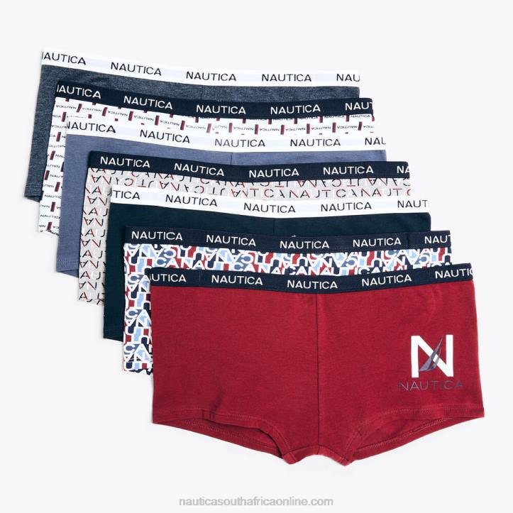 Glory Red WomenLogo And Printed Boyshorts 7-Pack Nautica 6LZP832