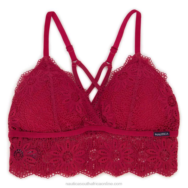 Glory Red WomenLongline Crossback Lace Bralettes 2-Pack Nautica 6LZP840