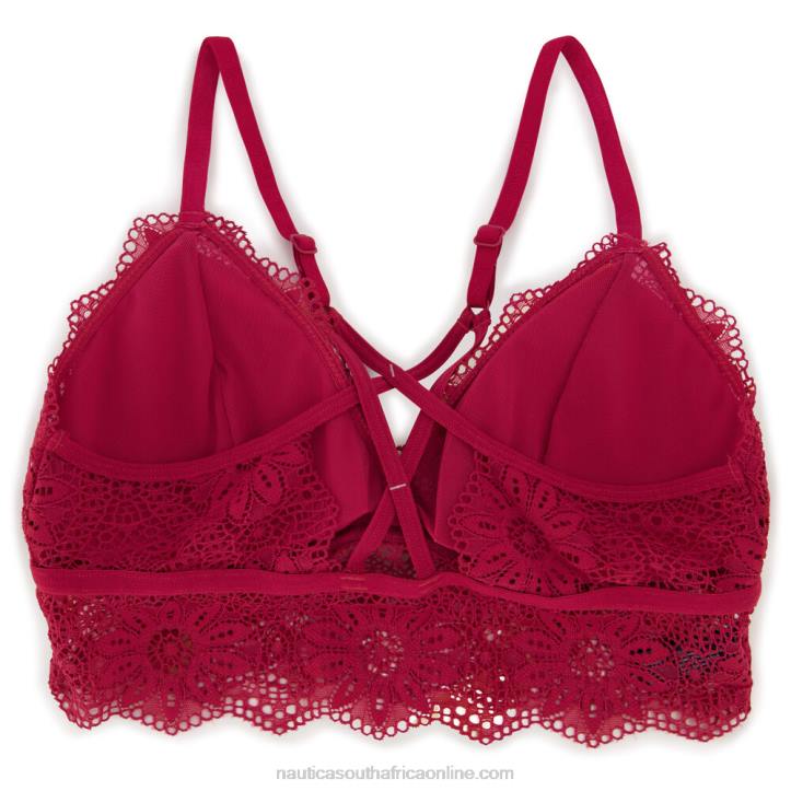 Glory Red WomenLongline Crossback Lace Bralettes 2-Pack Nautica 6LZP840
