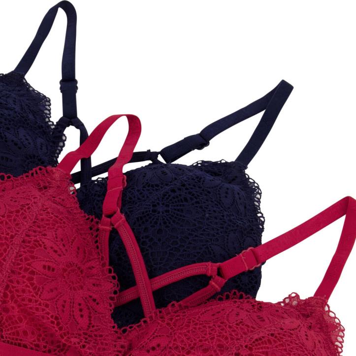 Glory Red WomenLongline Crossback Lace Bralettes 2-Pack Nautica 6LZP840