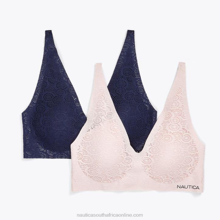 Workshirt Blue WomenLace Laser-Cut Logo Lounge Bra 2-Pack Nautica 6LZP1035