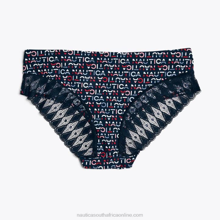 Workshirt Blue WomenLaser-Cut Hipster Briefs 5-Pack Nautica 6LZP784