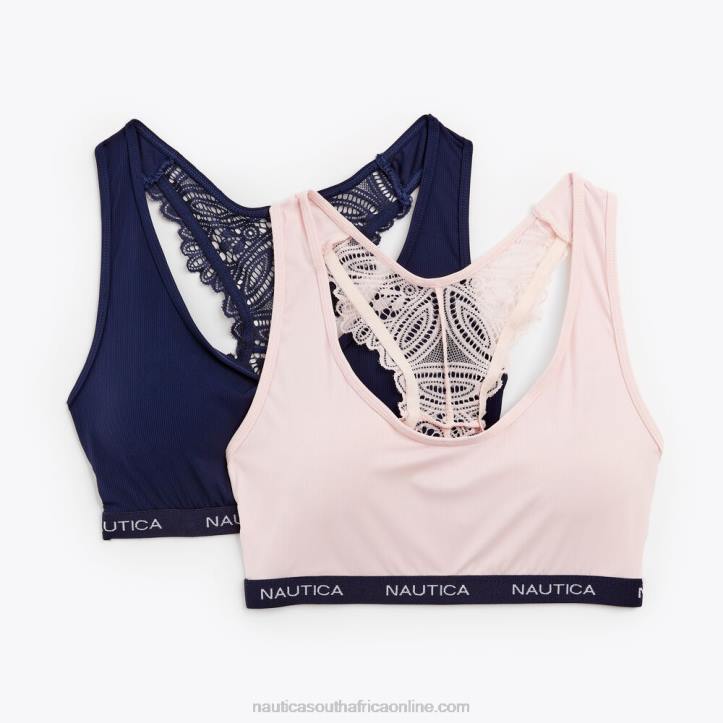 Workshirt Blue WomenLaser-Cut Lace Racerback Bralette 2-Pack Nautica 6LZP892