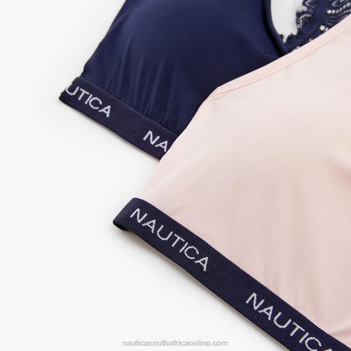 Workshirt Blue WomenLaser-Cut Lace Racerback Bralette 2-Pack Nautica 6LZP892