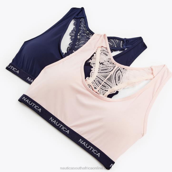 Workshirt Blue WomenLaser-Cut Lace Racerback Bralette 2-Pack Nautica 6LZP892