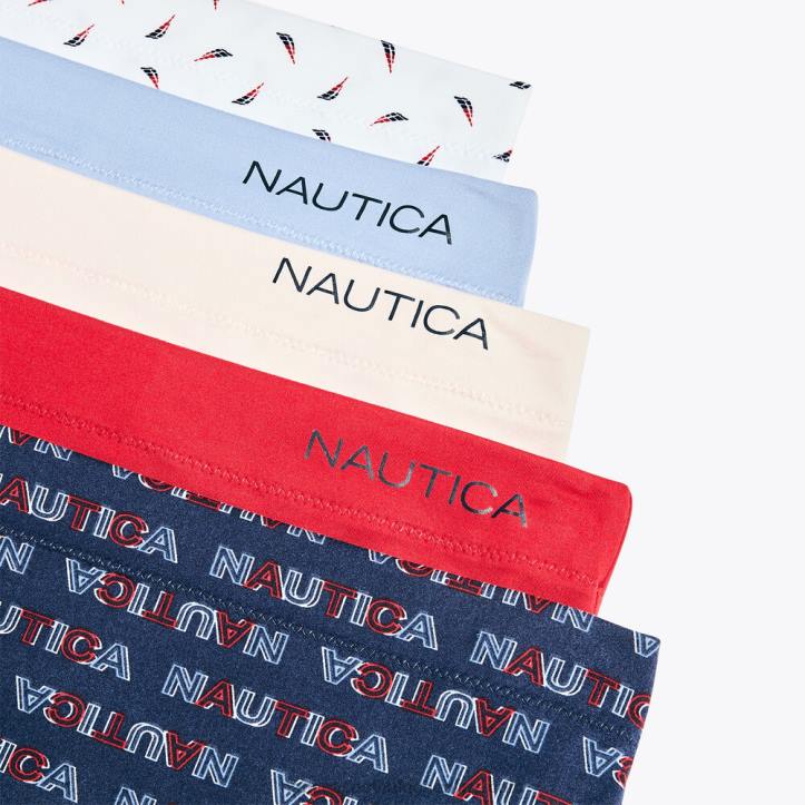 Workshirt Blue WomenLogo Printed Hipster Briefs 5-Pack Nautica 6LZP800