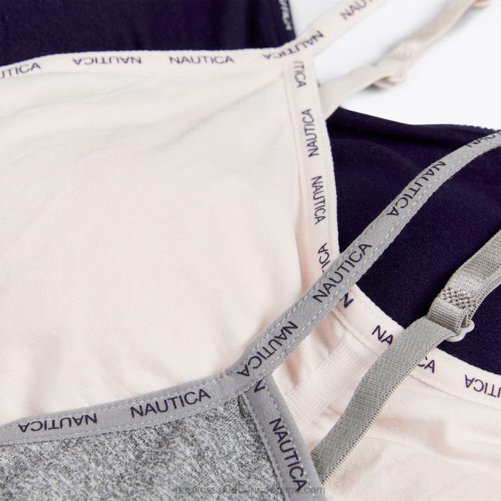 Workshirt Blue WomenSeamless Logo Trim Bralette 3-Pack Nautica 6LZP833