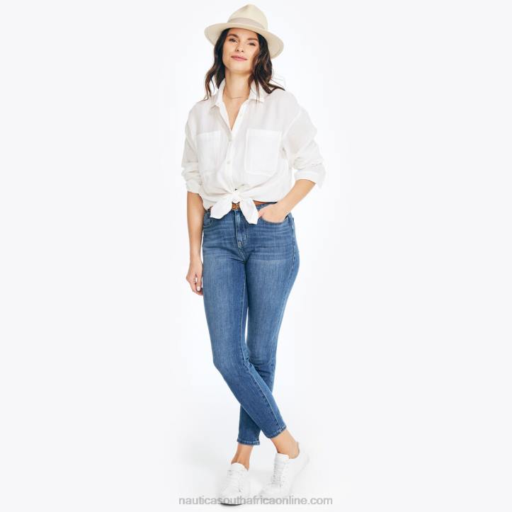 Blue Indigo Heather WomenSustainably Crafted True Flex High-Rise Curvy Fit Skinny Denim Nautica 6LZP774