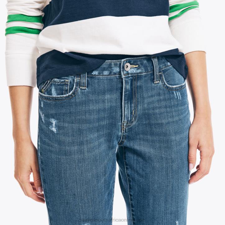 Workshirt Blue WomenSustainably Crafted True Flex Mid-Rise Straight Denim Nautica 6LZP776