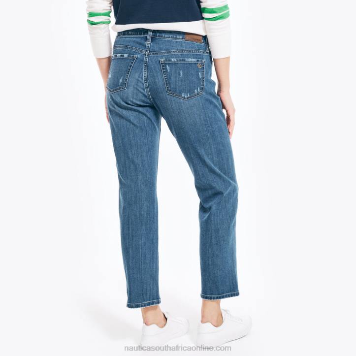 Workshirt Blue WomenSustainably Crafted True Flex Mid-Rise Straight Denim Nautica 6LZP776