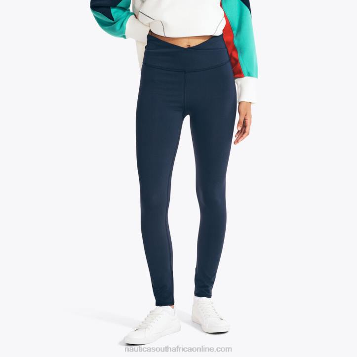 Stellar Blue Heather WomenCrossover Waistband Legging Nautica 6LZP817