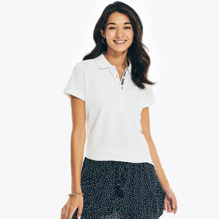 Bright White Women5-Button Polo Nautica 6LZP732