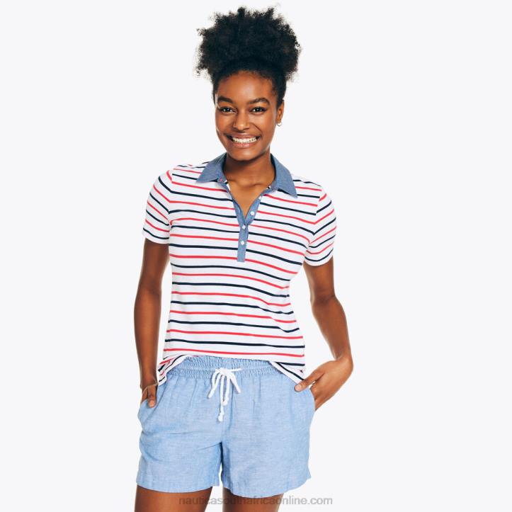 Bright White Women5-Button Polo Nautica 6LZP750
