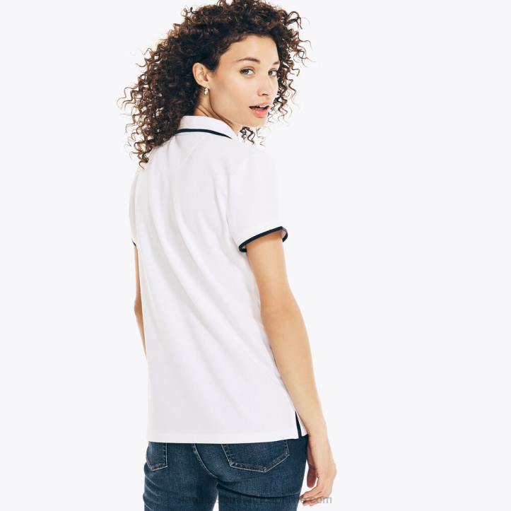Bright White WomenSustainably Crafted Ocean Split-Neck Polo Nautica 6LZP734