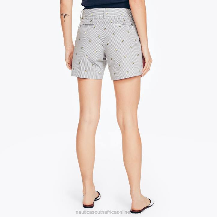 Bright White Women6\" Stretch-Twill Printed Short Nautica 6LZP958