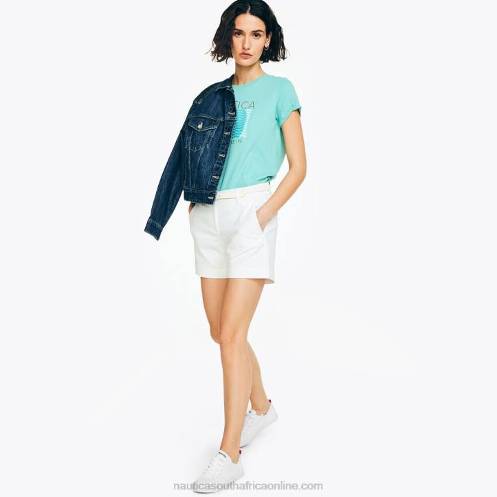 Bright White Women6\" Stretch-Twill Short Nautica 6LZP745