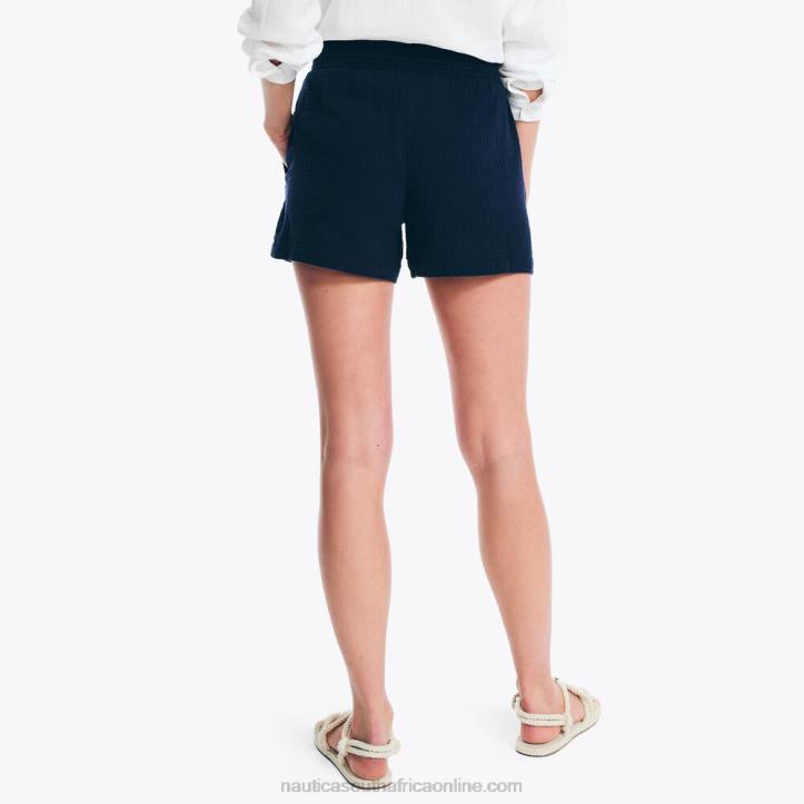Stellar Blue Heather Women4.5\" Pull-On Smocked Short Nautica 6LZP939