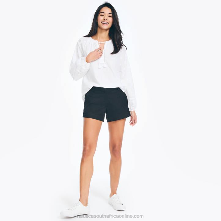 True Black Women4\" Stretch-Twill Short Nautica 6LZP733