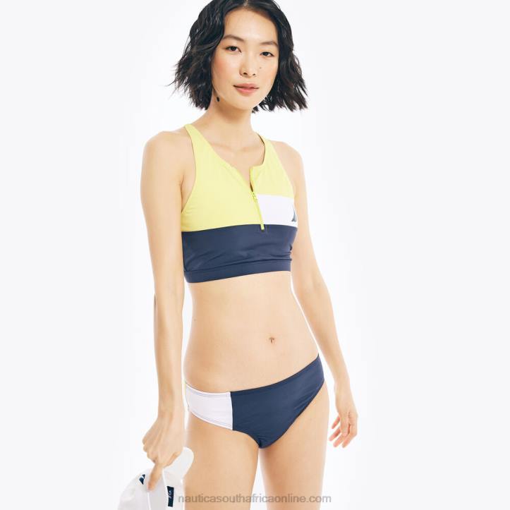 Blazing Yellow WomenColorblock Hipster Swim Brief Nautica 6LZP1014